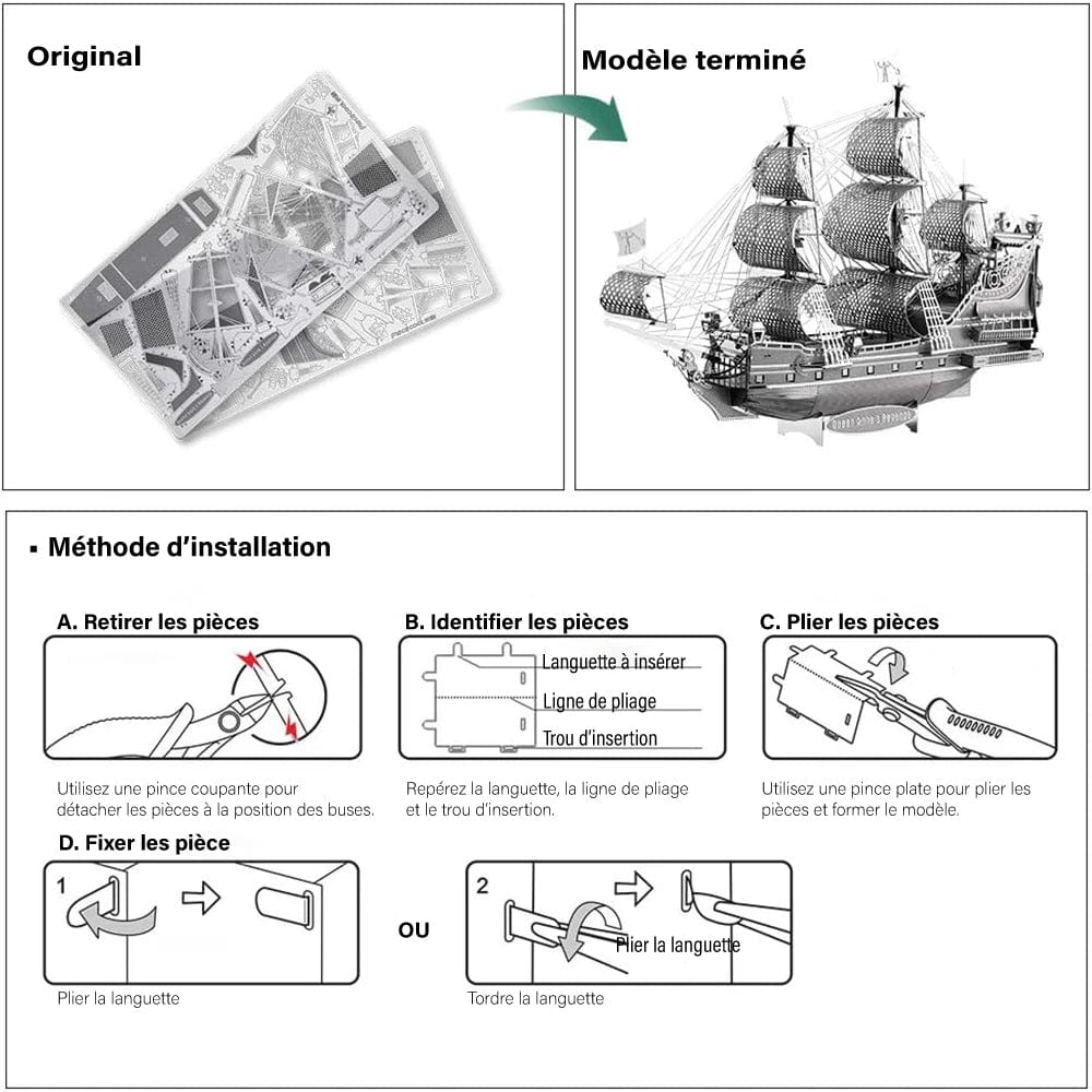 mon puzzle 3d  Puzzle 3D Métal bateau - galion ancien