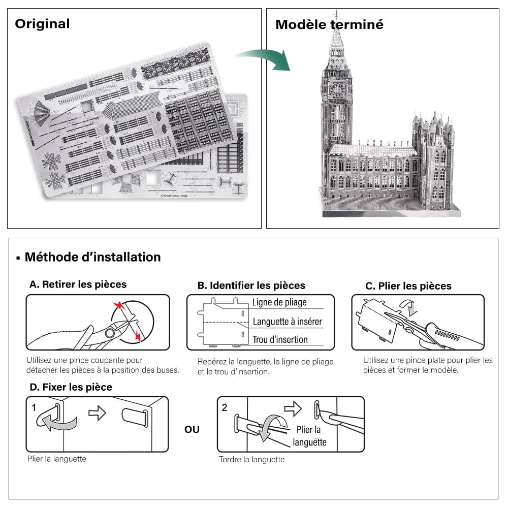 mon puzzle 3d  Puzzle 3D Métal Big Ben Londres