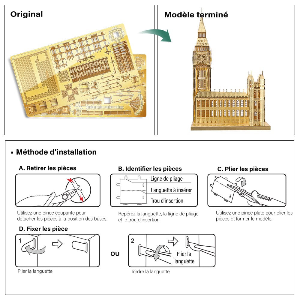 mon puzzle 3d  Puzzle 3D Métal Big Ben Londres