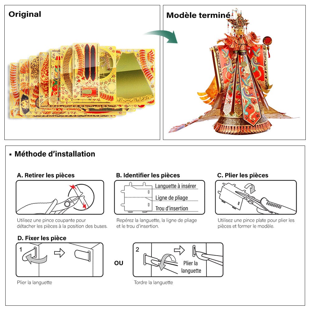 mon puzzle 3d  Puzzle 3D Métal Carrosse de Mariée Rouge