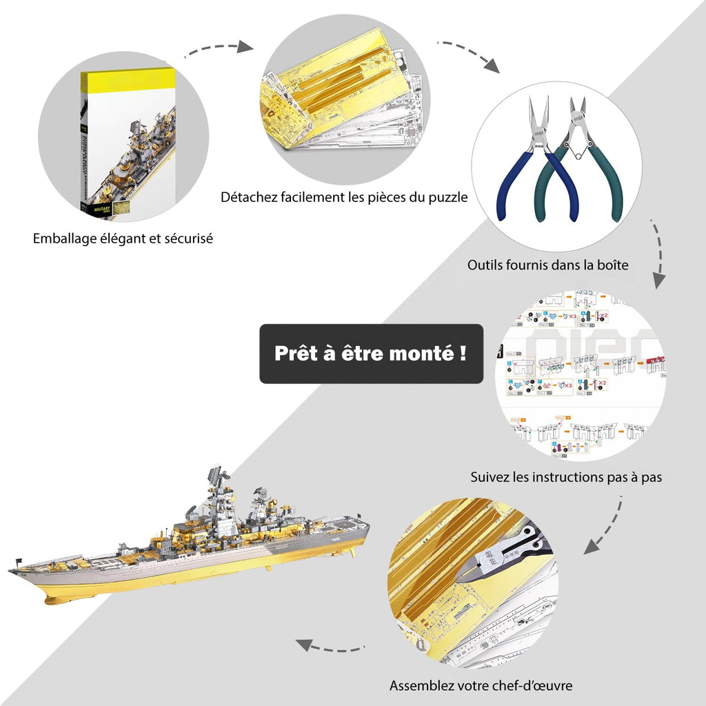 mon puzzle 3d  Puzzle 3D Métal Cuirassé Russe Pyotr