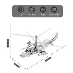 mon puzzle 3d  Puzzle 3D Métal – Hélicoptère Apache de Combat