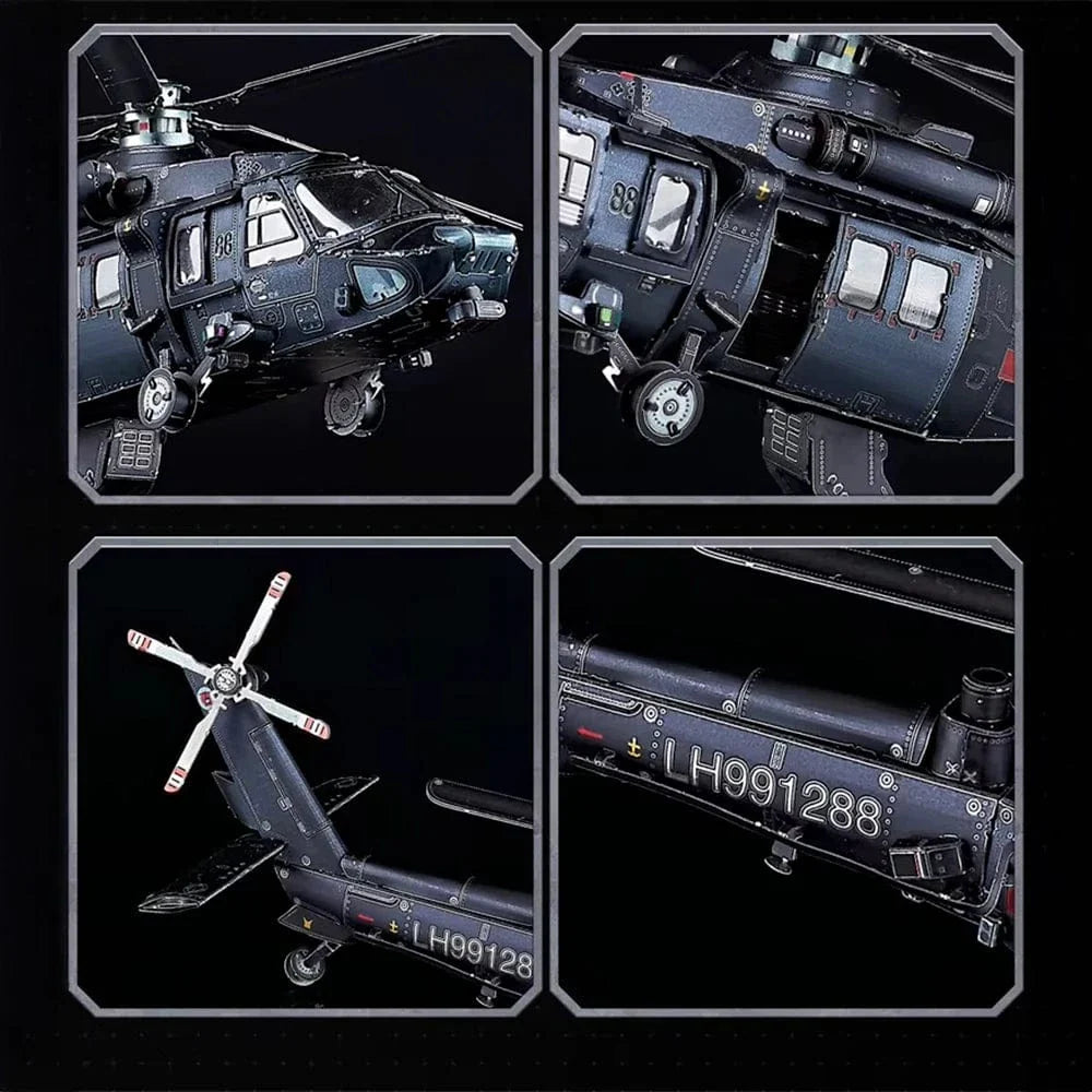 mon puzzle 3d  Puzzle 3D mètal Hélicoptère militaire - Black Hawk
