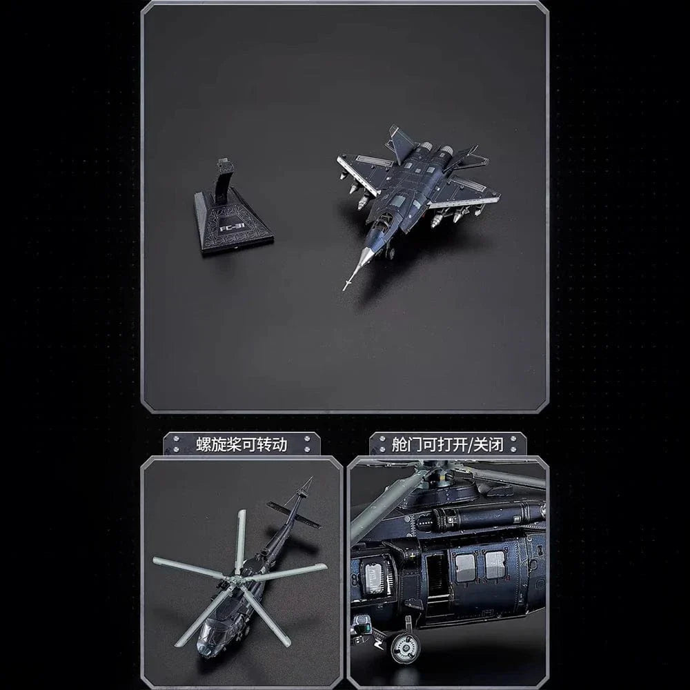 mon puzzle 3d  Puzzle 3D mètal Hélicoptère militaire - Black Hawk