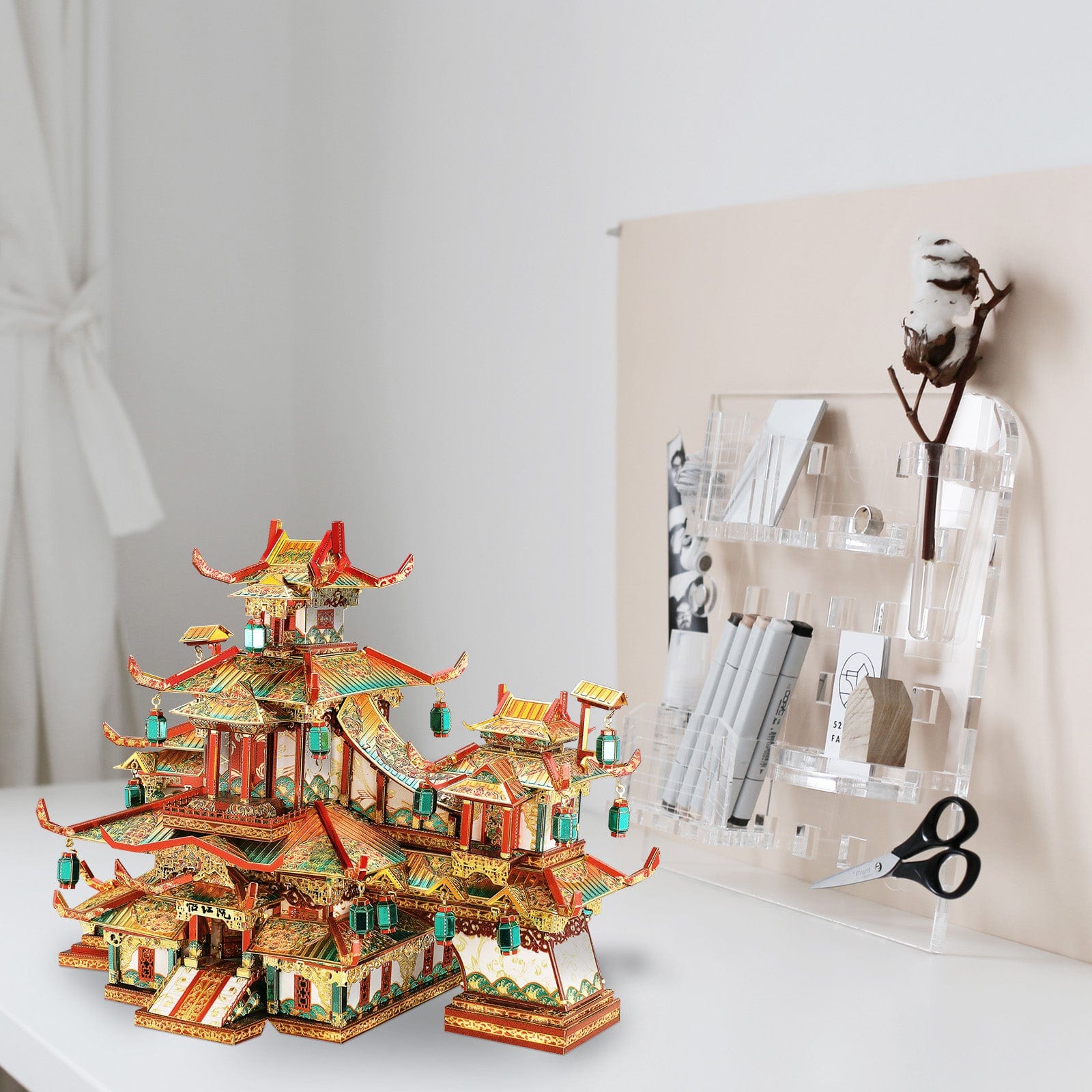 mon puzzle 3d  Puzzle 3D Métal Jardin Rouge Chinois