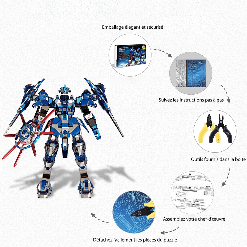 mon puzzle 3d  Puzzle 3D Métal Mecha Bleu
