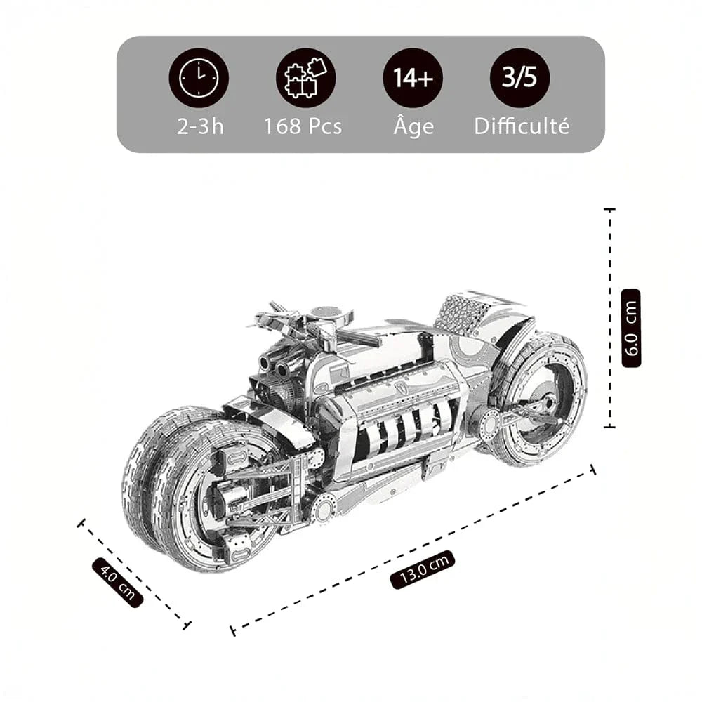 mon puzzle 3d  Puzzle 3D Métal – Moto Futuriste Double Roues