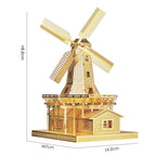 mon puzzle 3d  Or Puzzle 3D Métal Moulin Hollandais