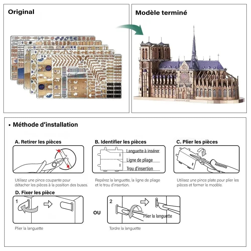 mon puzzle 3d  Puzzle 3D Métal Notre-Dame de Paris Premium