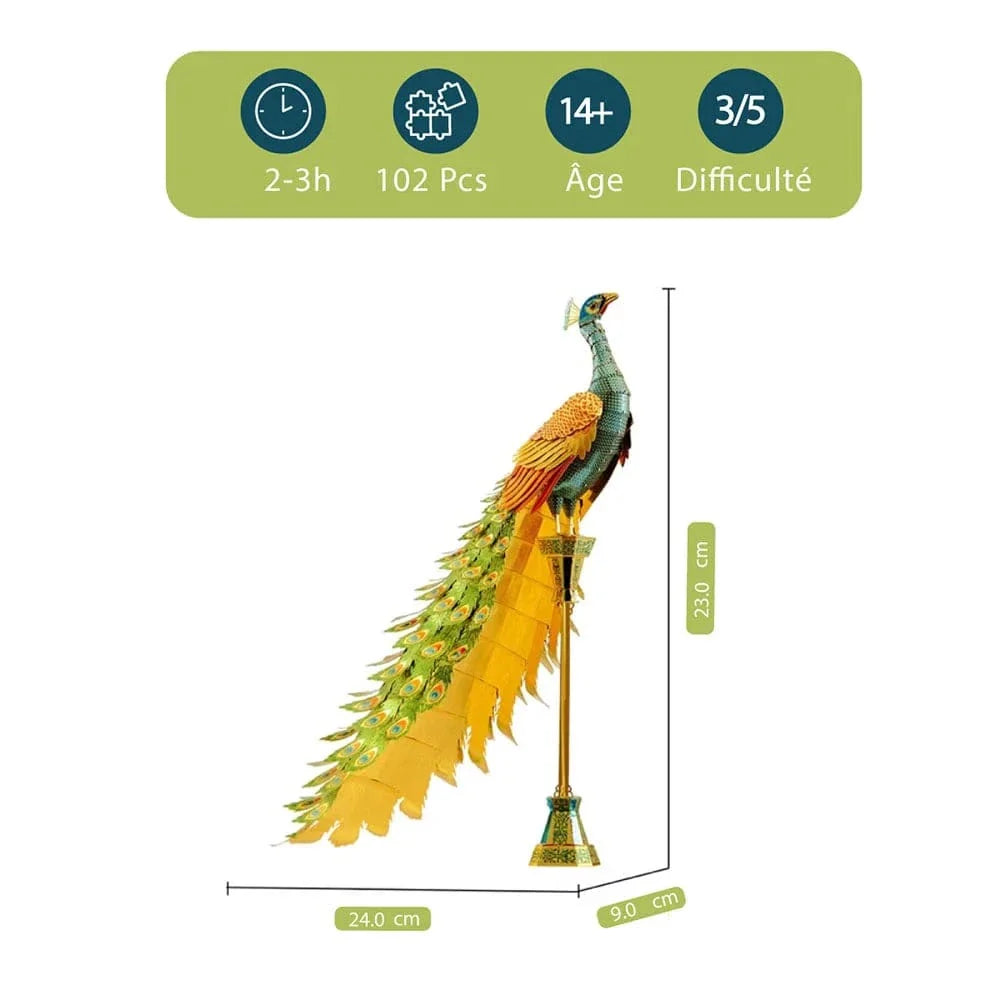 mon puzzle 3d  Puzzle 3D Métal Paon Impérial