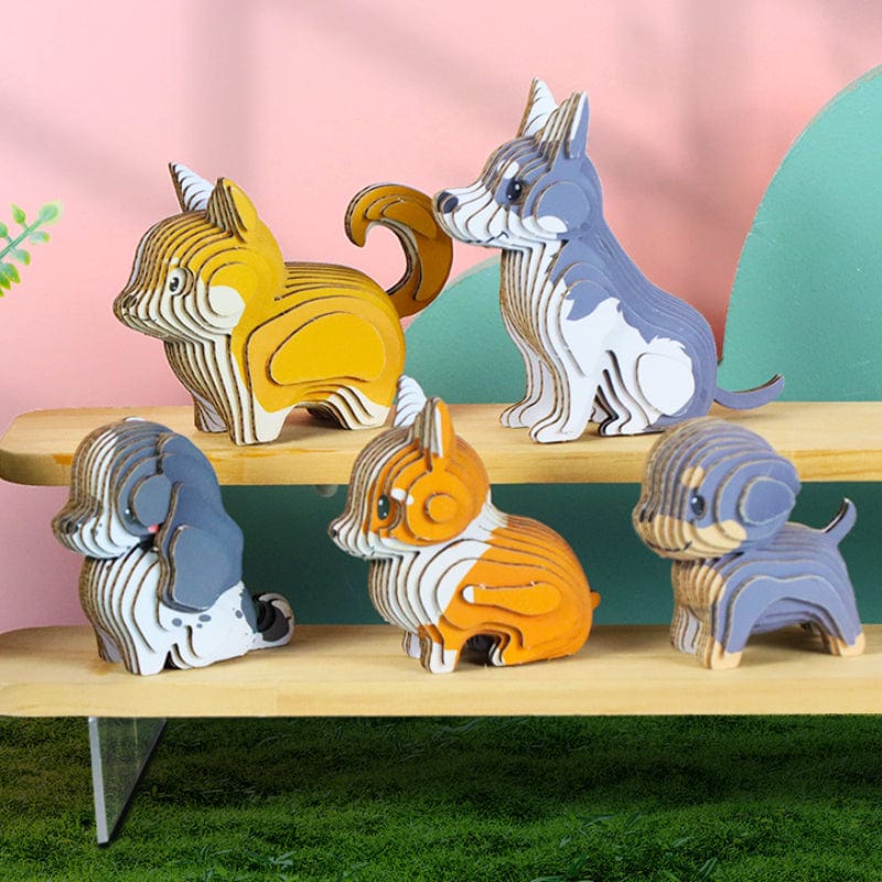 mon puzzle 3d  Puzzle 3D Papier Chiot pour Enfants